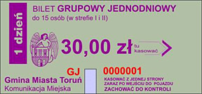 Bilet grupowy, jednodniowy