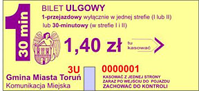 Bilet jednoprzejazdowy, ulgowy